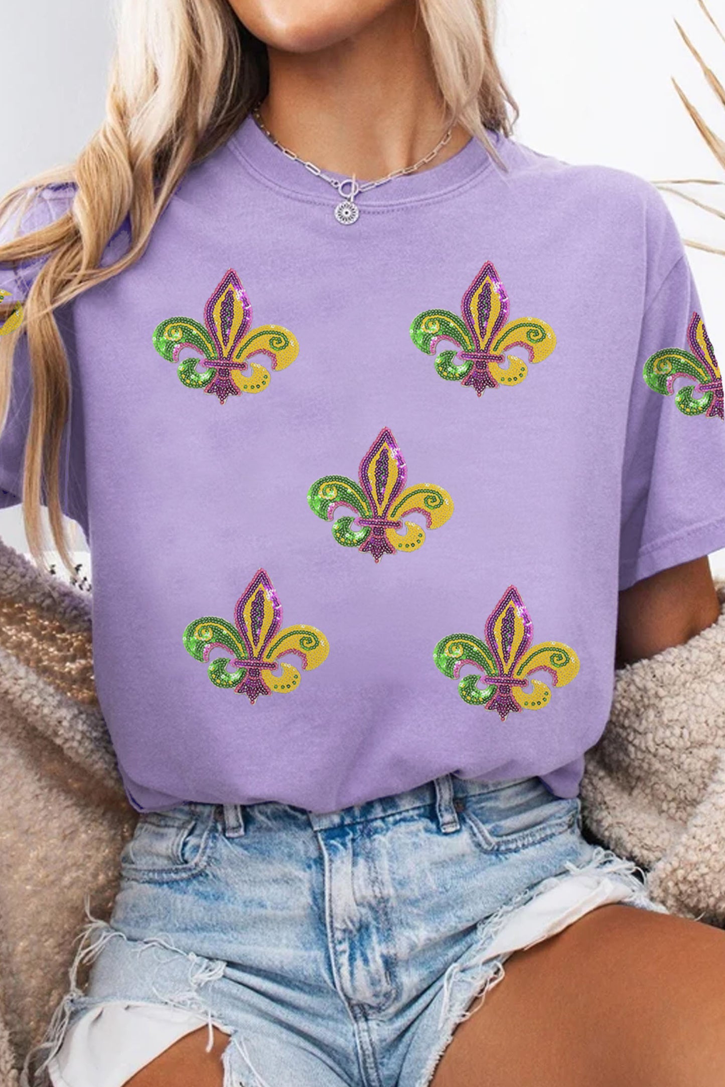 Sequin Mardi Gras Tee