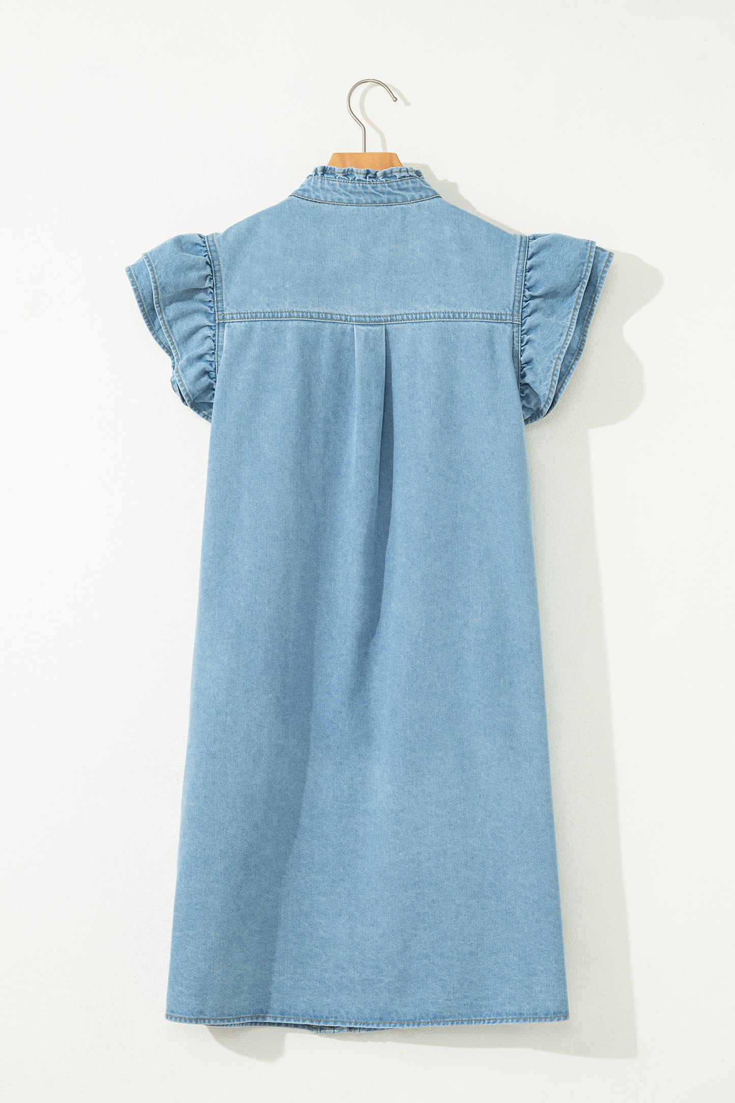 Frilled Denim Dress