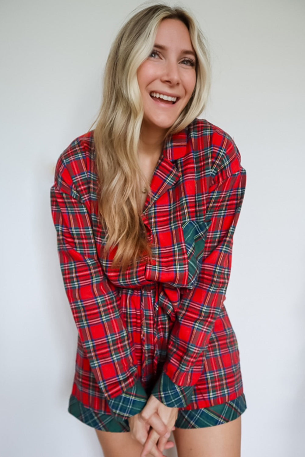 Red Plaid Christmas Pajama Set