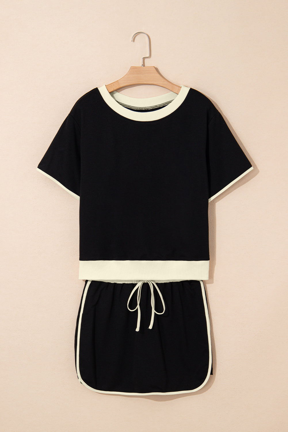Contrast Trim Skort Set