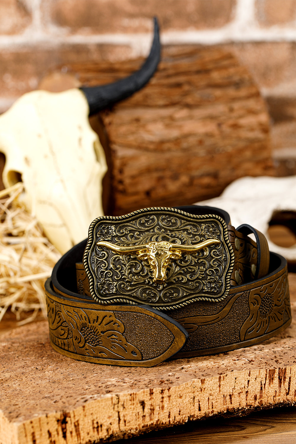 Western Vegan Leather Belt