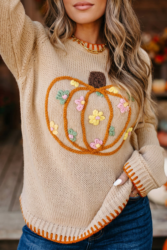 Floral Pumpkin Sweater