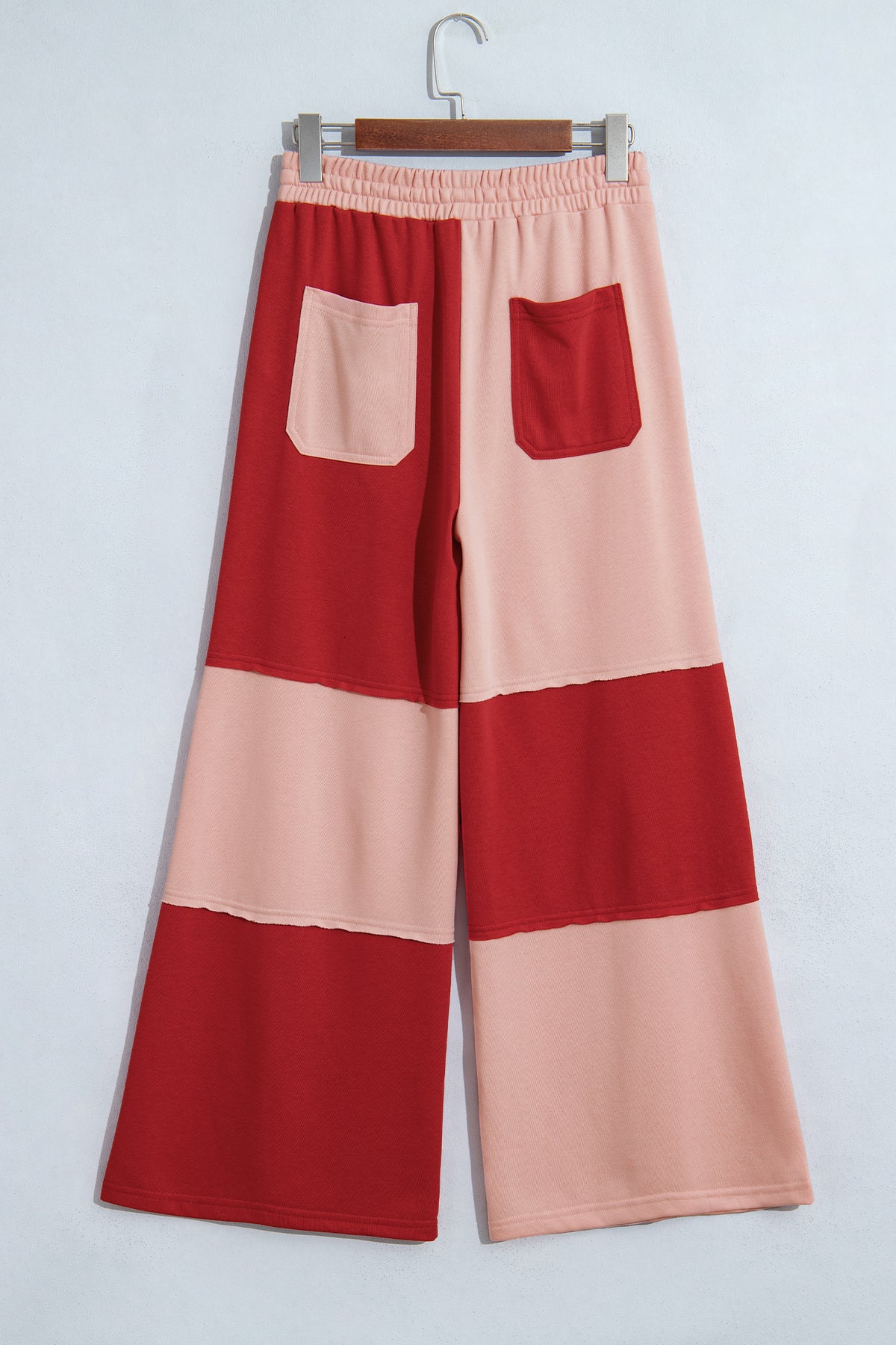 Raw Seam Patchwork Wide Leg Pants