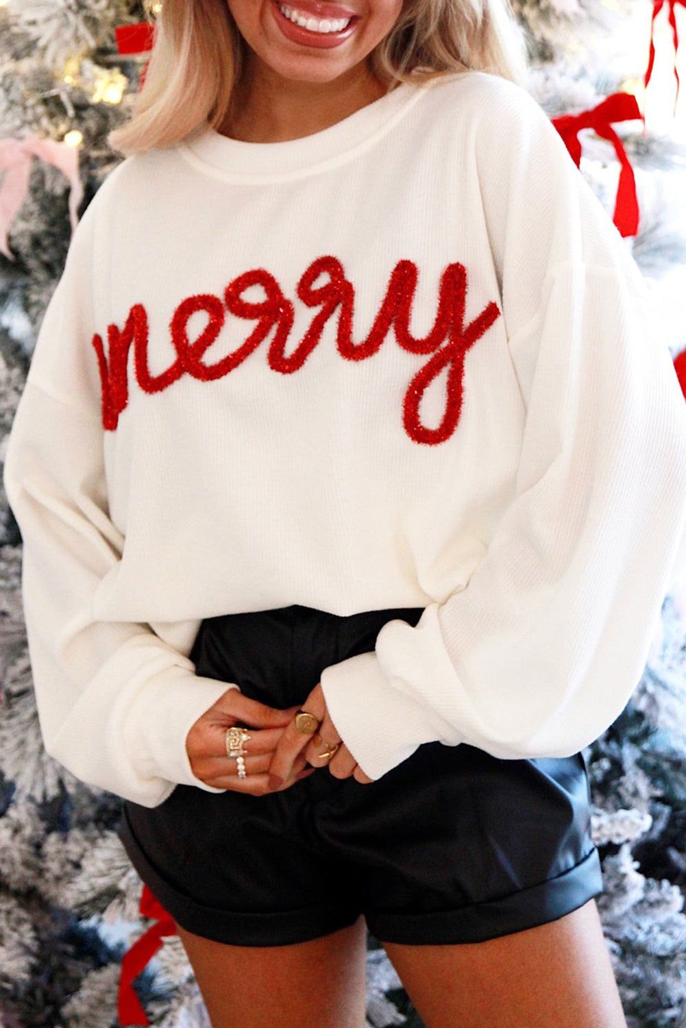 Merry Christmas Tinsel Sweatshirt