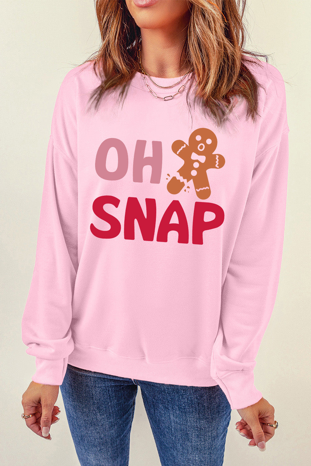 Pink OH SNAP Gingerbread Christmas Sweatshirt