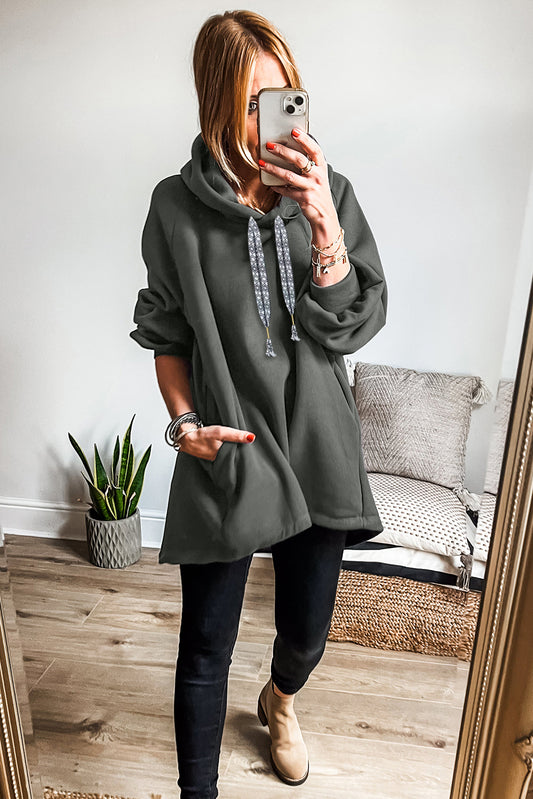 Oversized Drawstring Sweatshirt