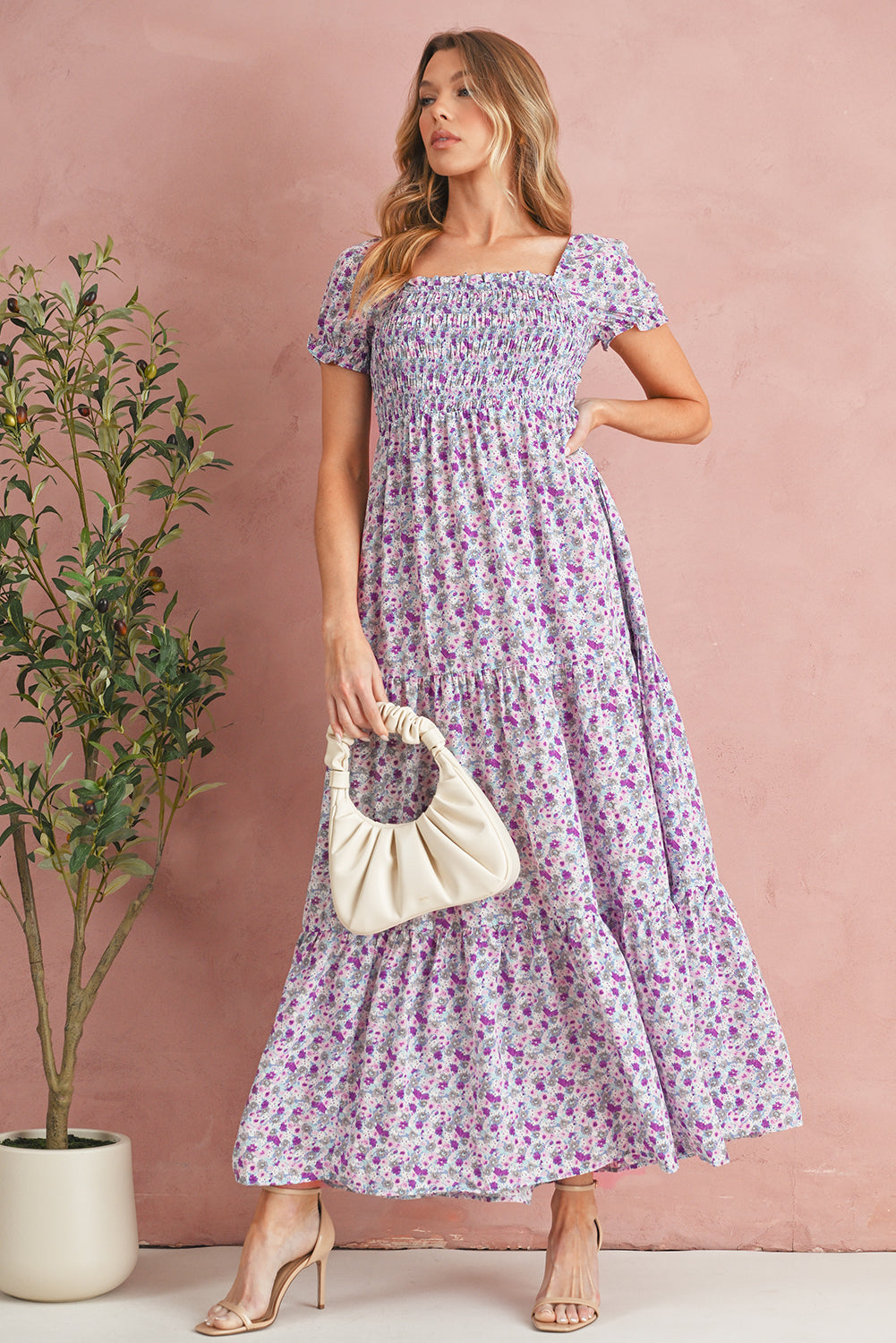 Floral High Waist Maxi Dress