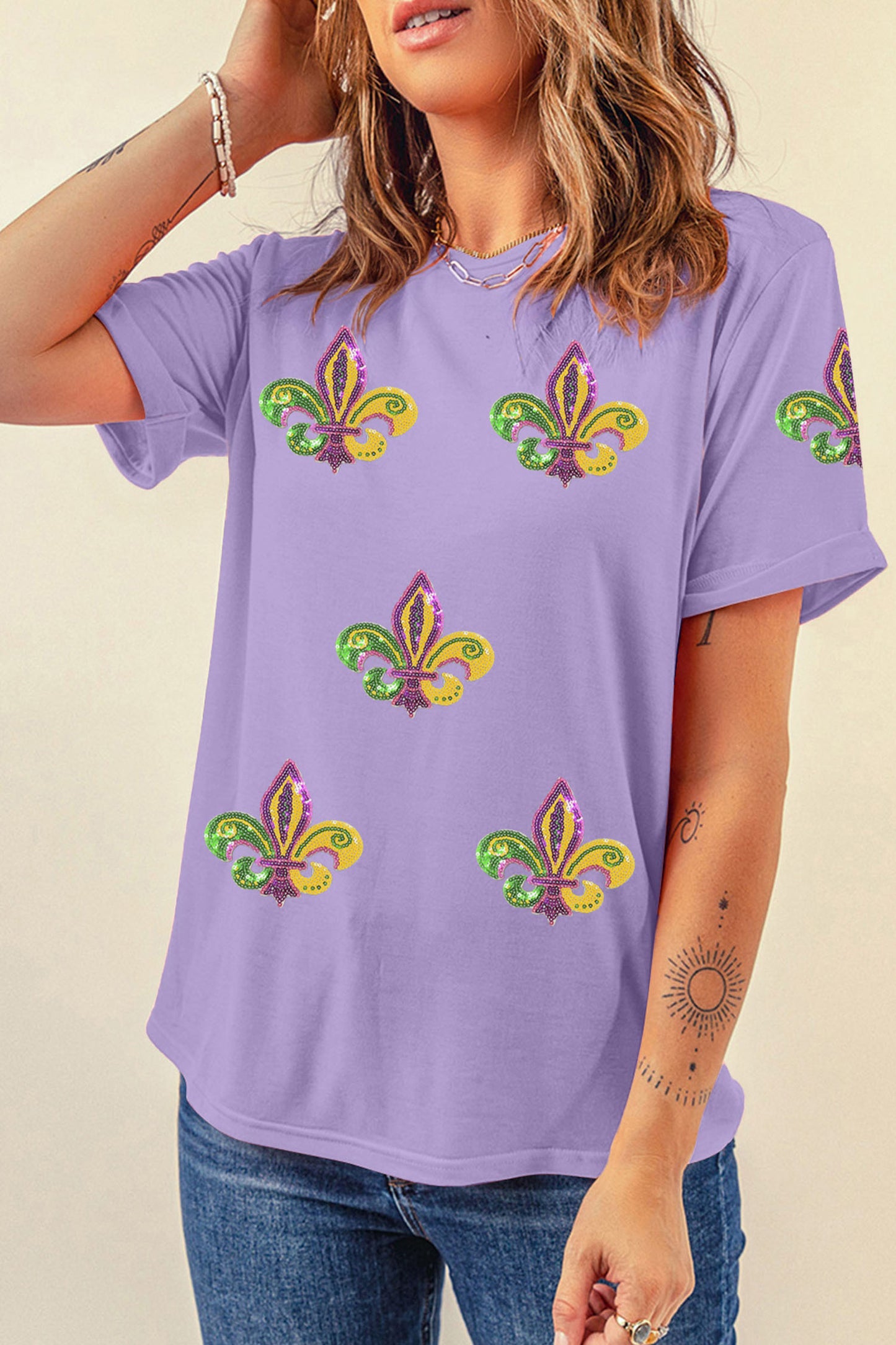 Sequin Mardi Gras Tee