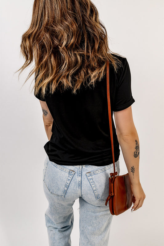 Black Mardi Gras Sequin Tee