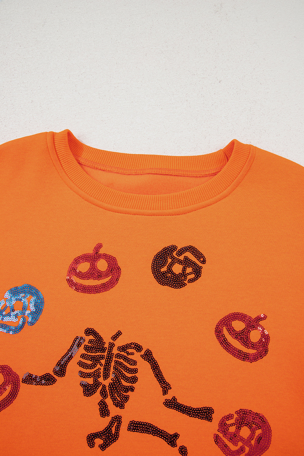 Sequin Juggling Skeleton Halloween Sweatshirt