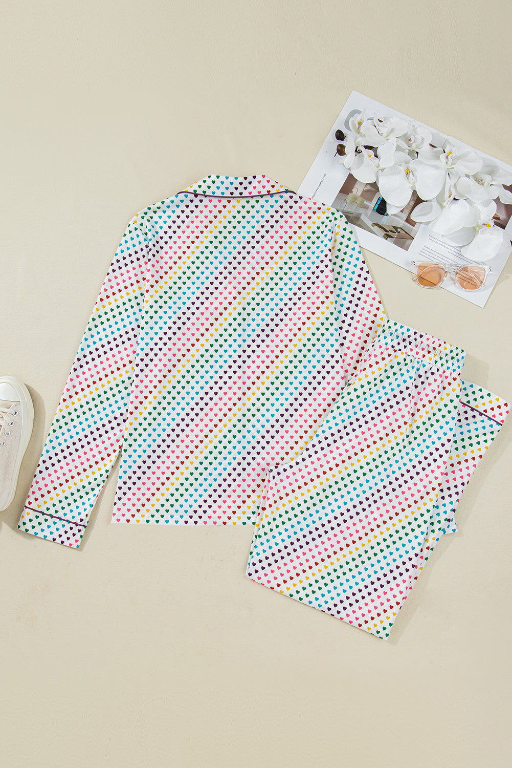 Multi Hearts Pajama Set