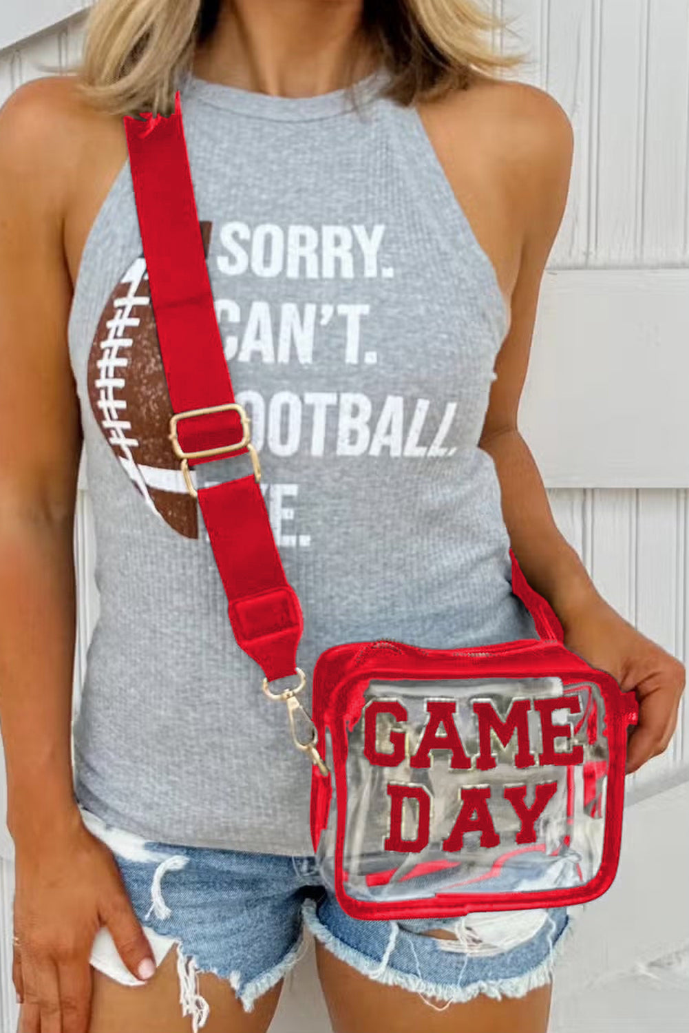 Clear PVC GAMEDAY Crossbody Bag