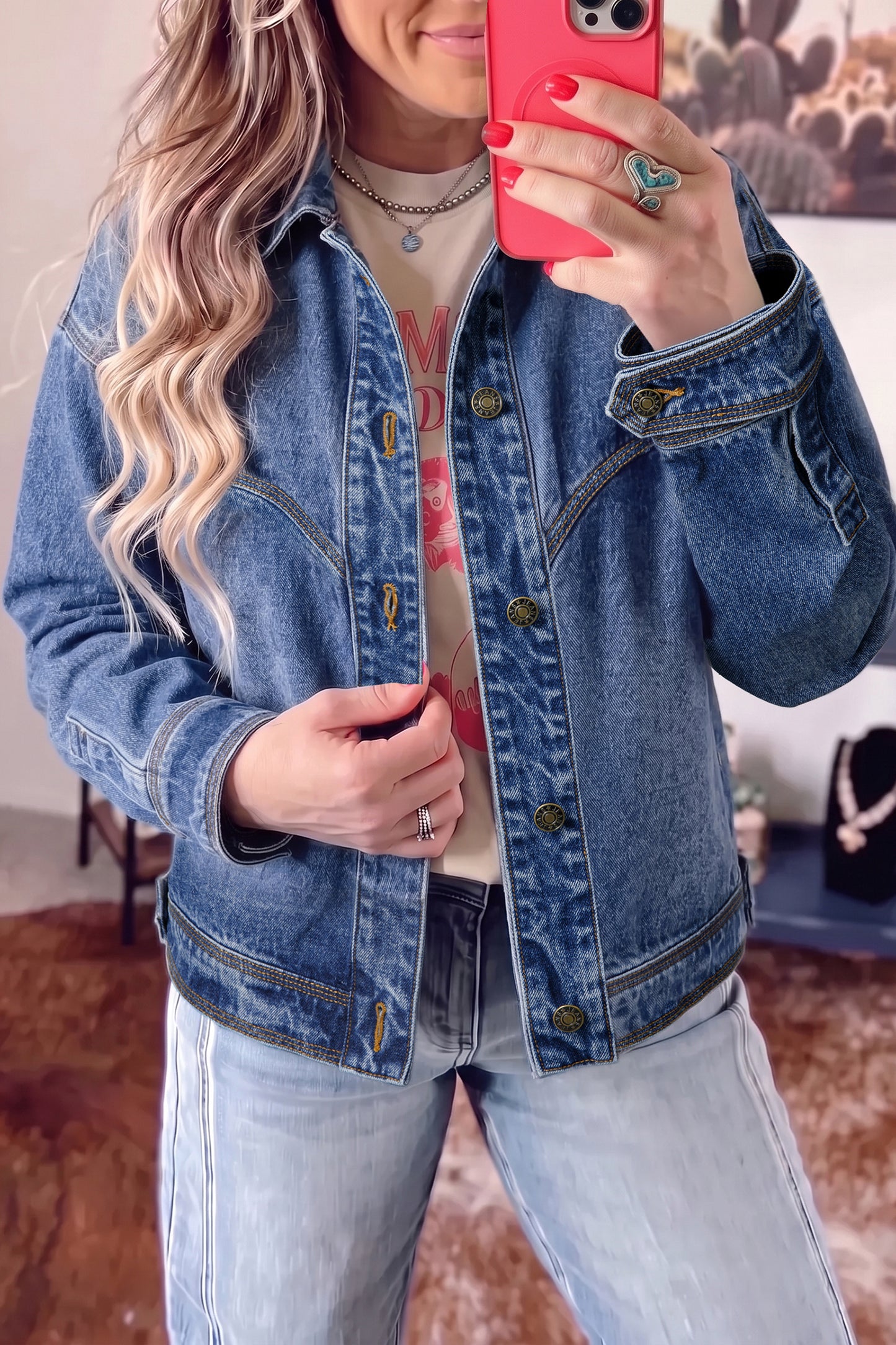Vintage Wash Western Denim Jacket