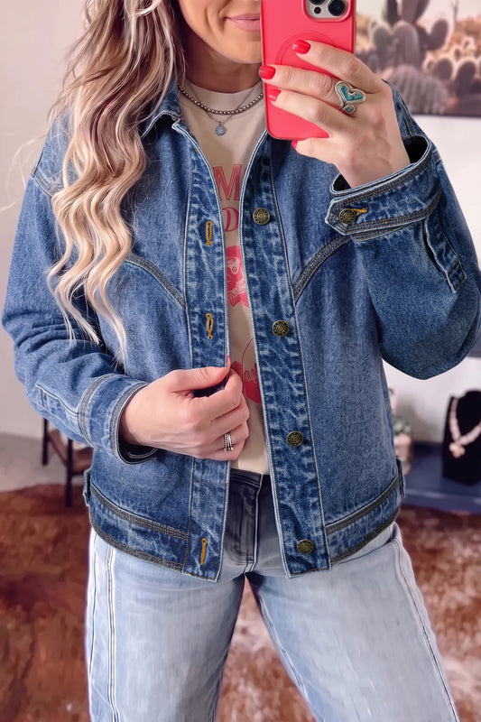 Vintage Wash Western Denim Jacket