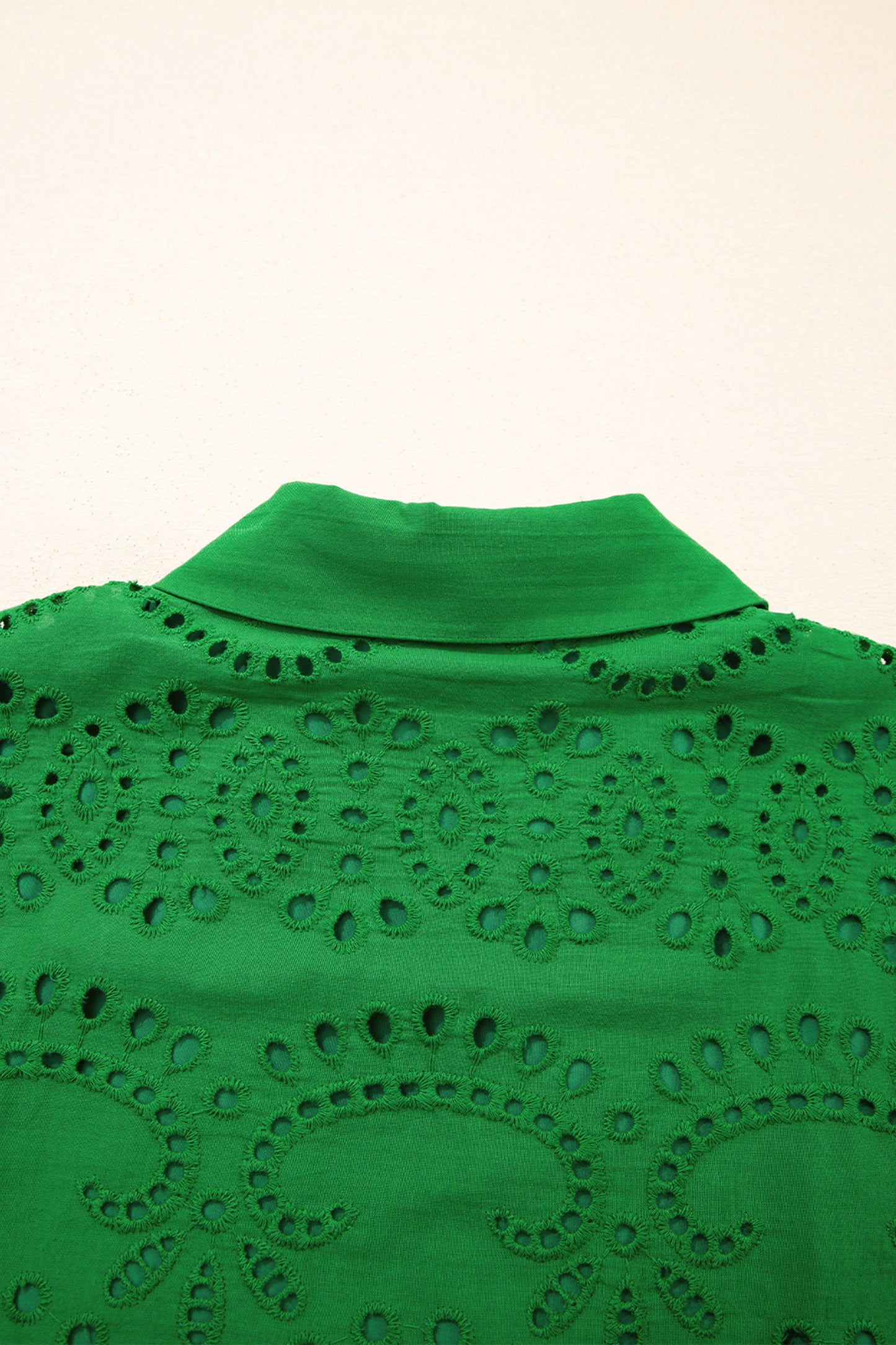Green Eyelet Shift Dress
