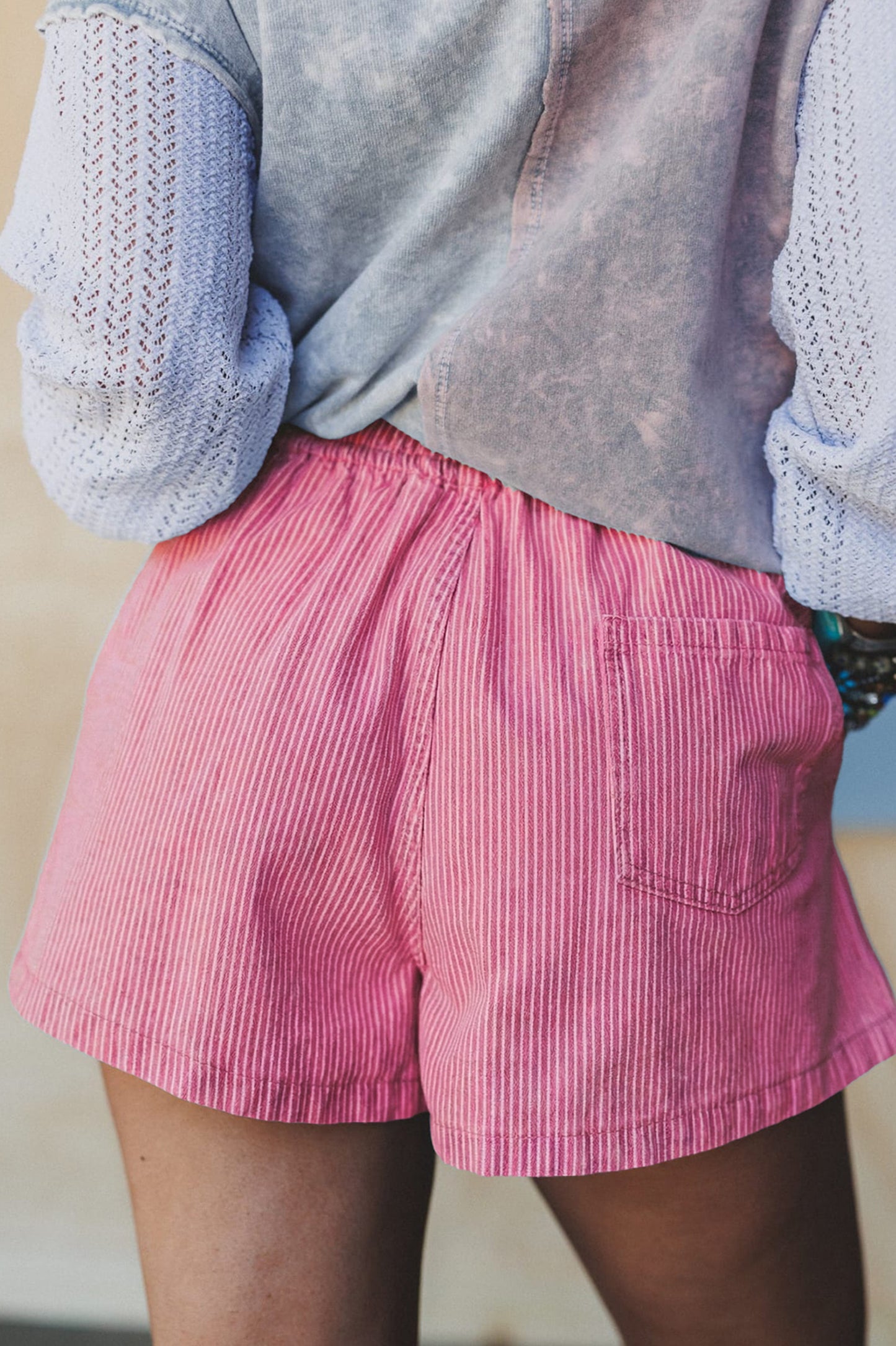 Striped Drawstring Beach Shorts