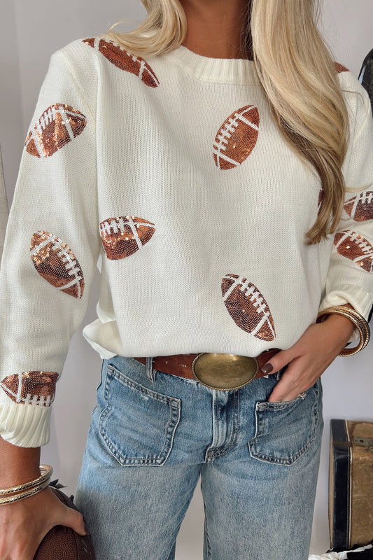 Sequin Football Sweater