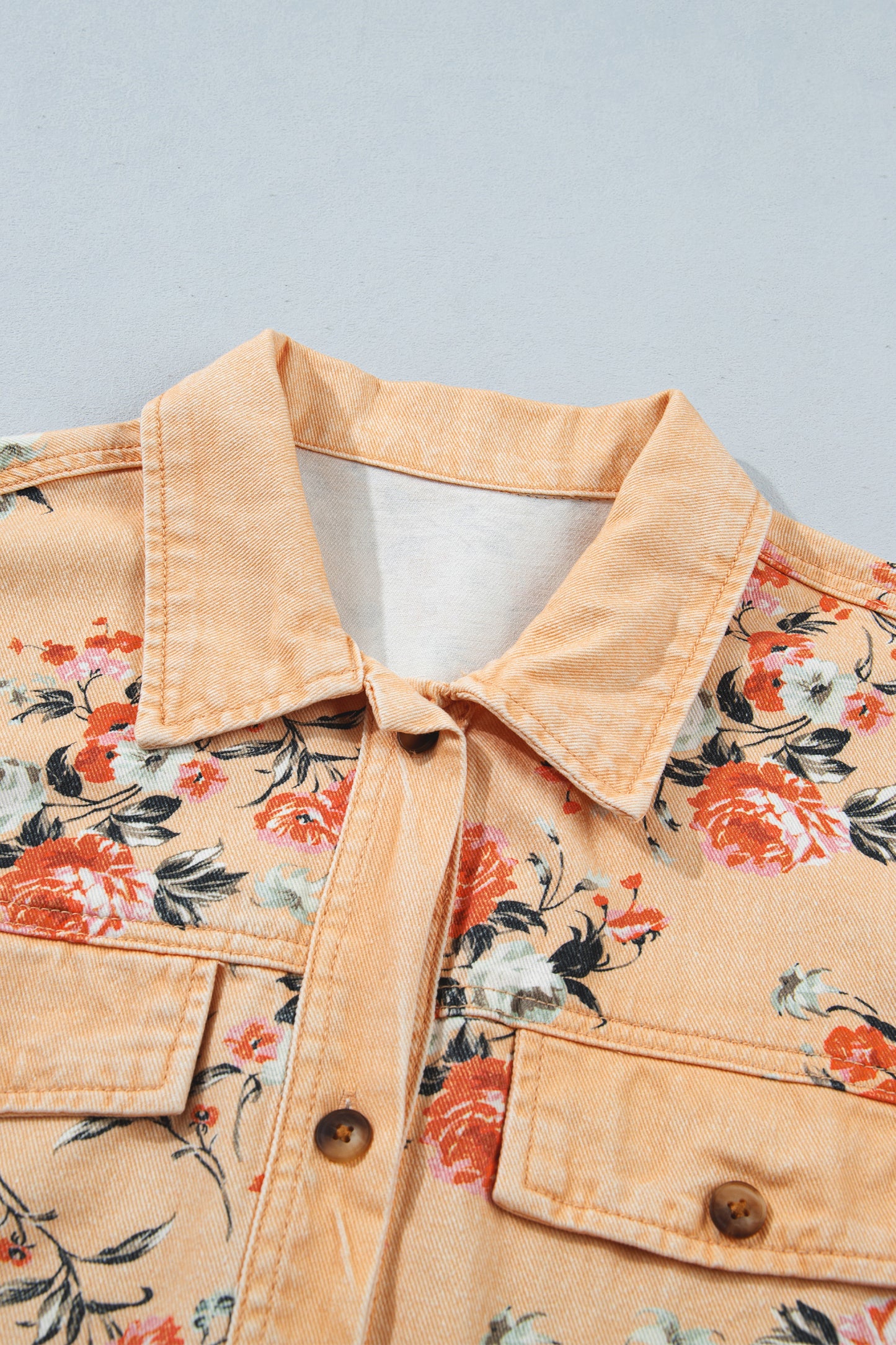 Floral Print Denim Jacket