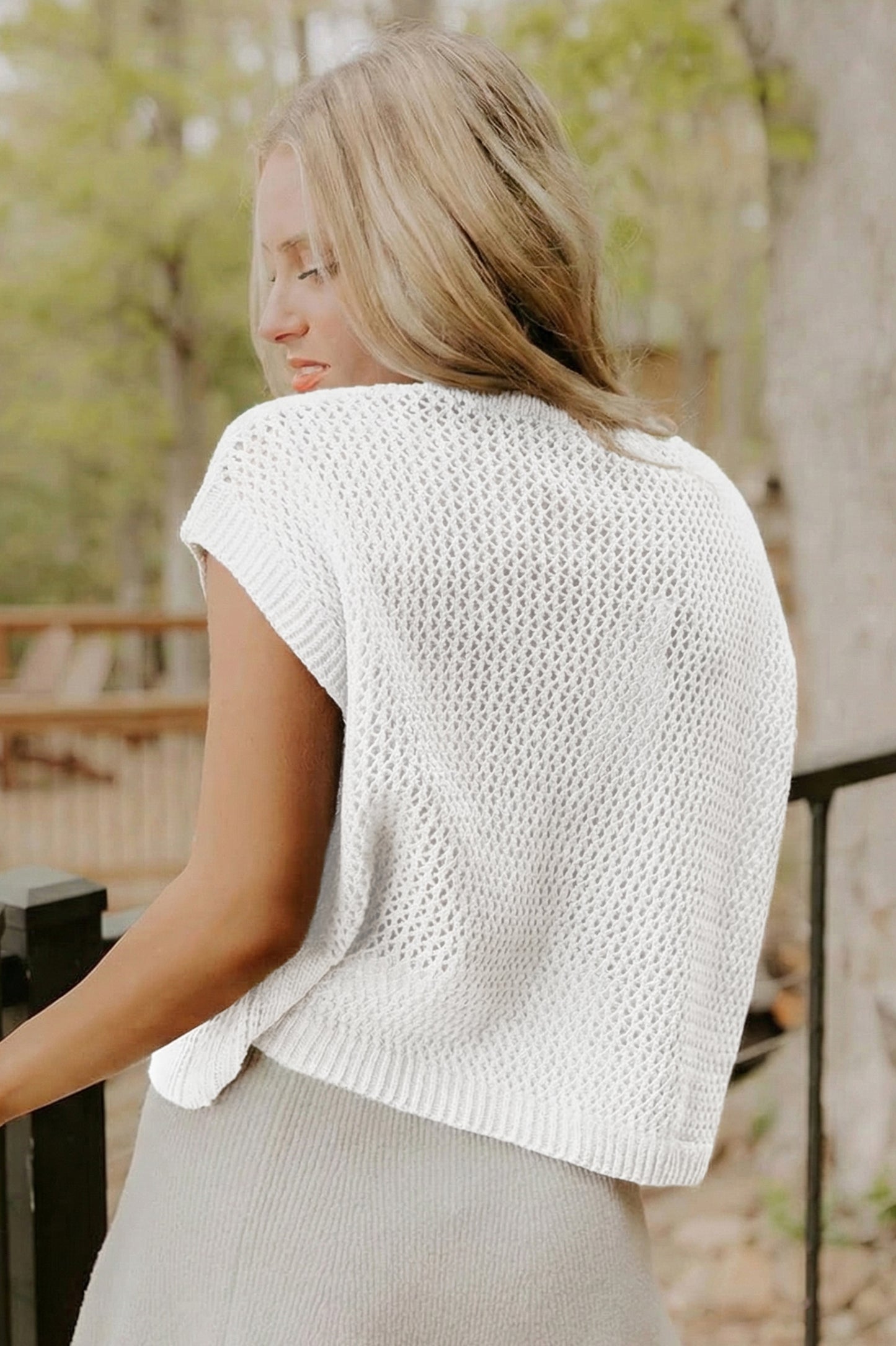 American Flag Short Sleeve Sweater