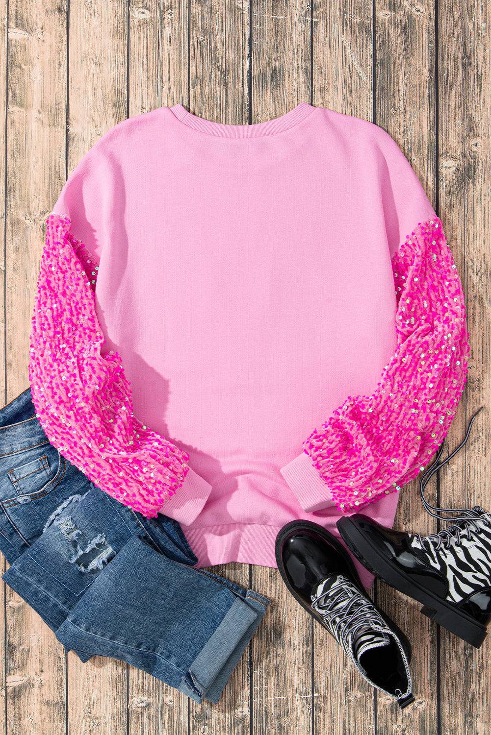 Pink Nutcracker Sequin Sleeve Sweatshirt