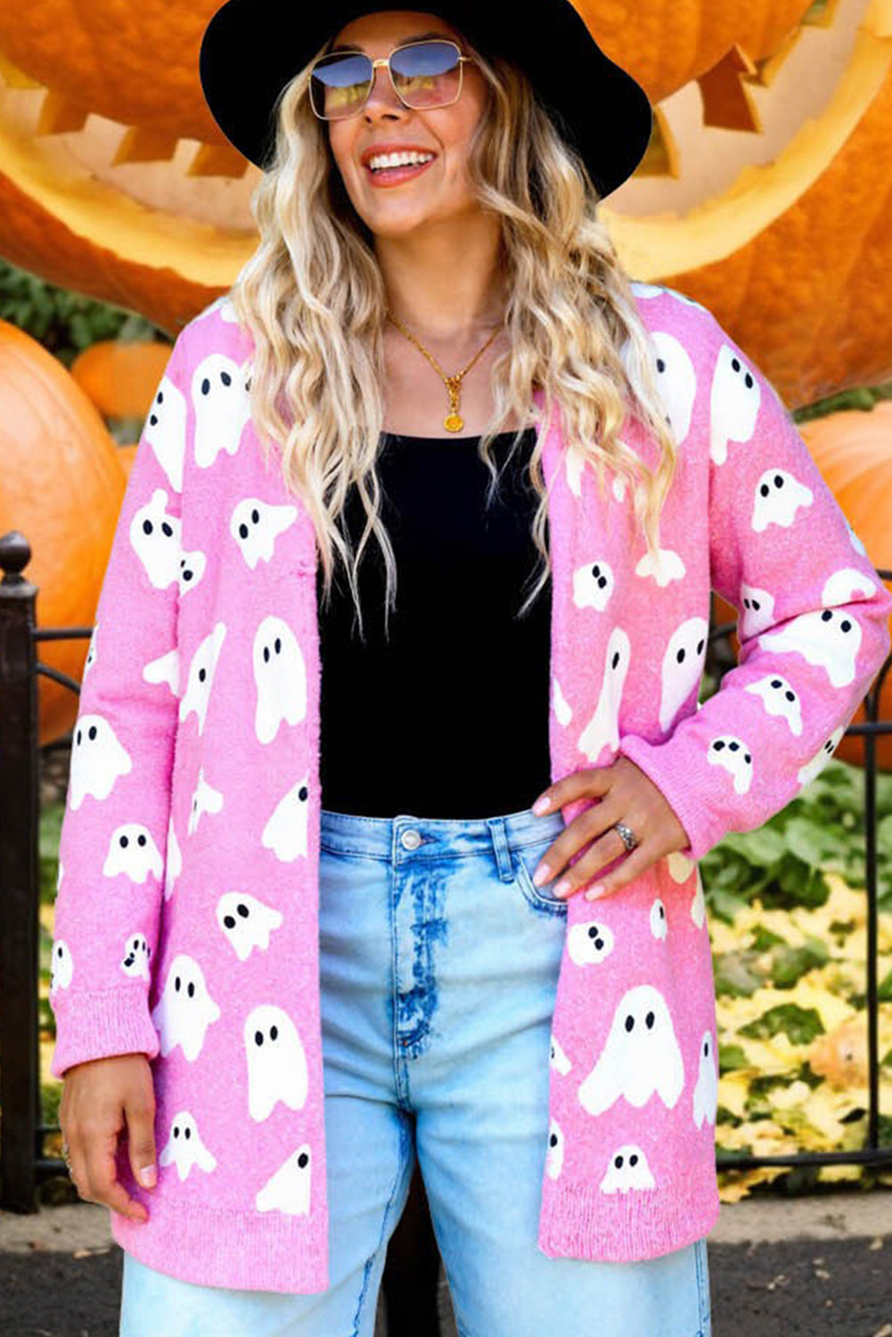 Halloween Ghost Knitted Cardigan