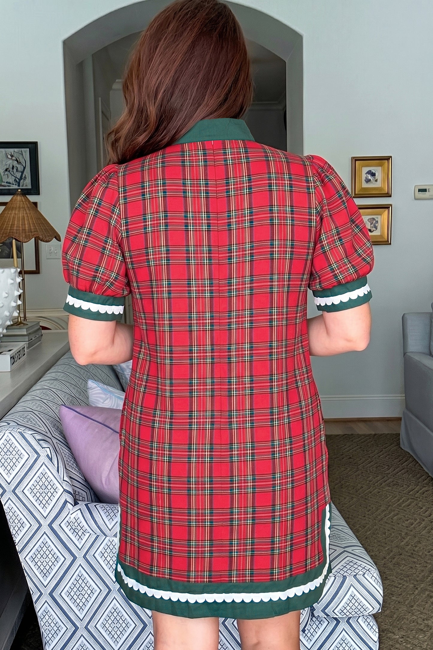 Red Plaid Shift Dress
