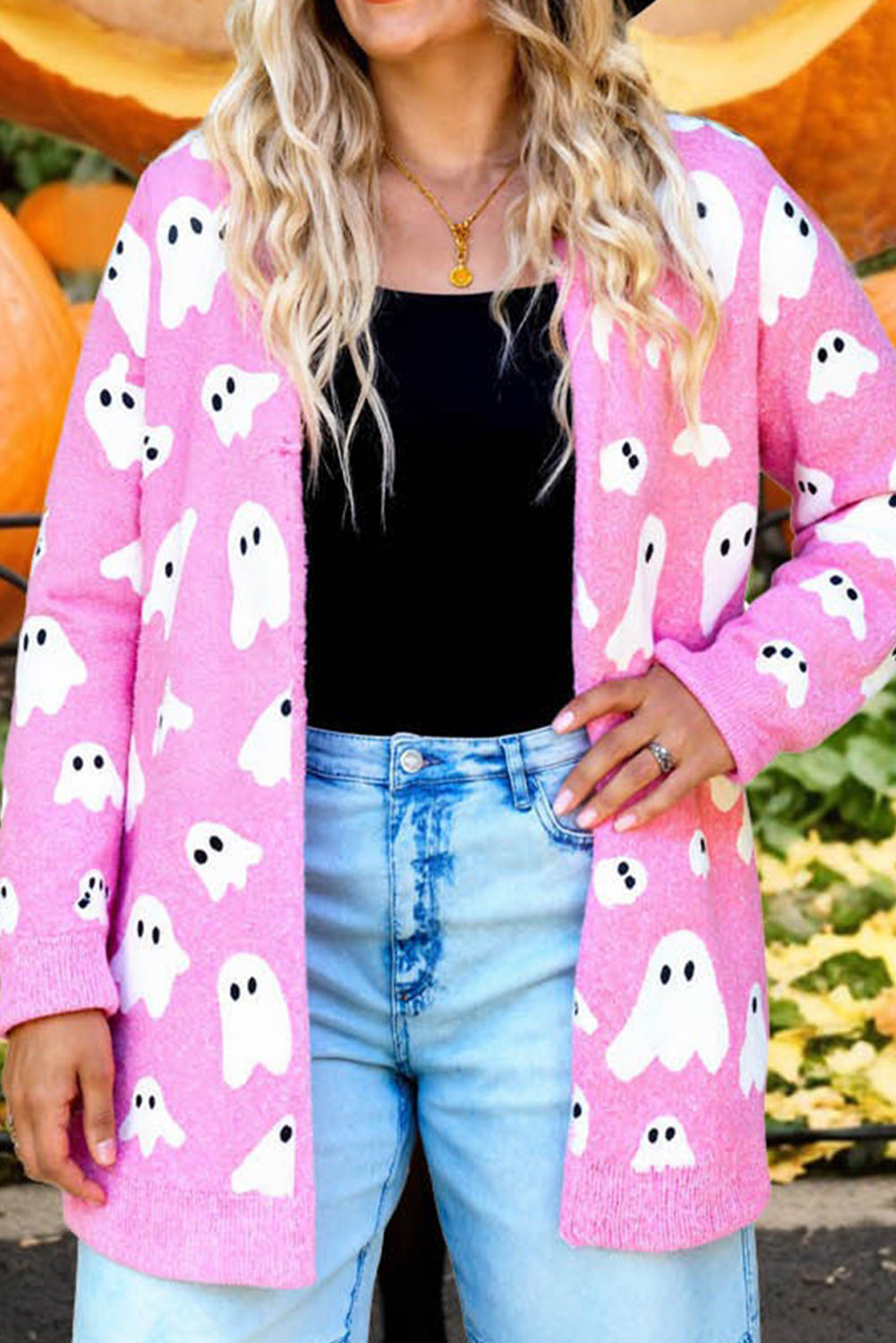 Halloween Ghost Knitted Cardigan