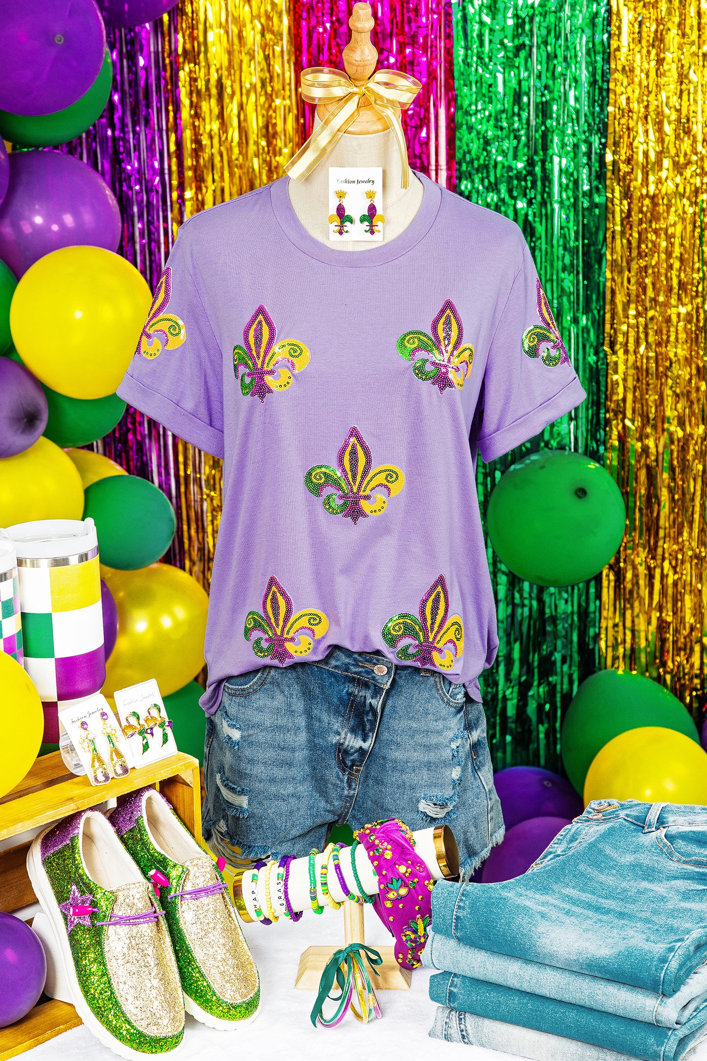 Sequin Mardi Gras Tee
