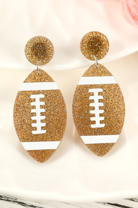 Glittering Football Earrings