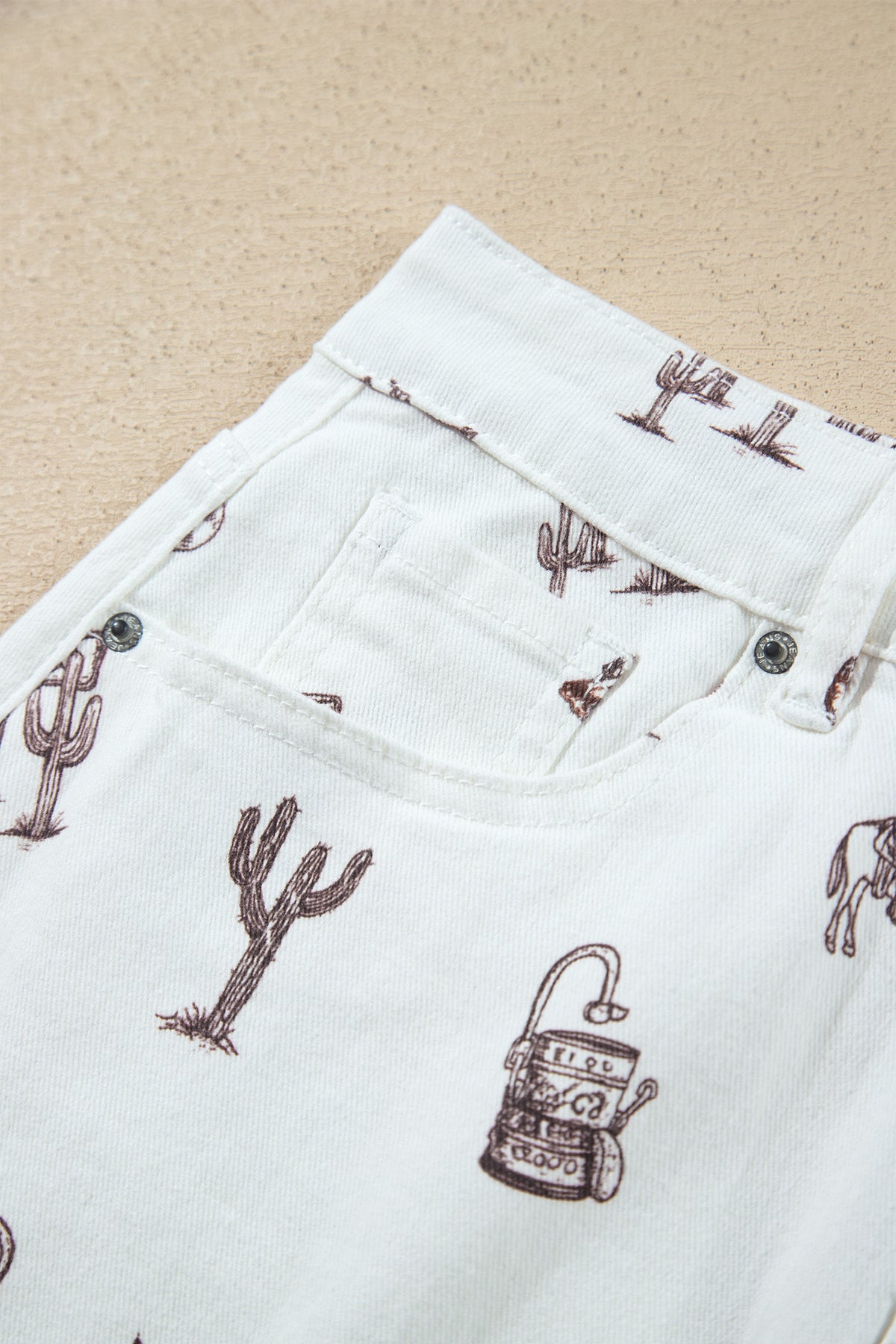 Western Print Denim Skirt