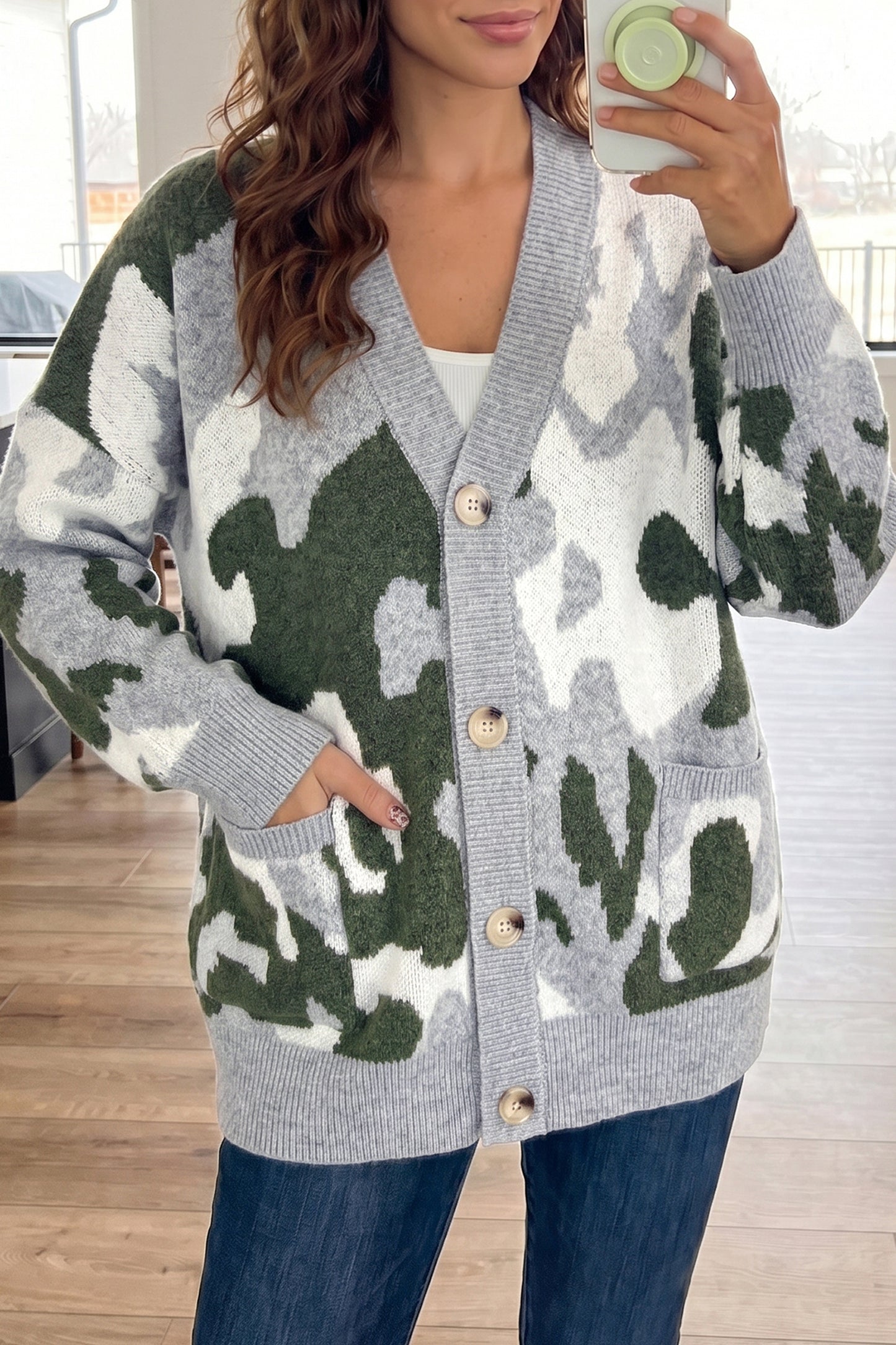 Camouflage Oversized Cardigan
