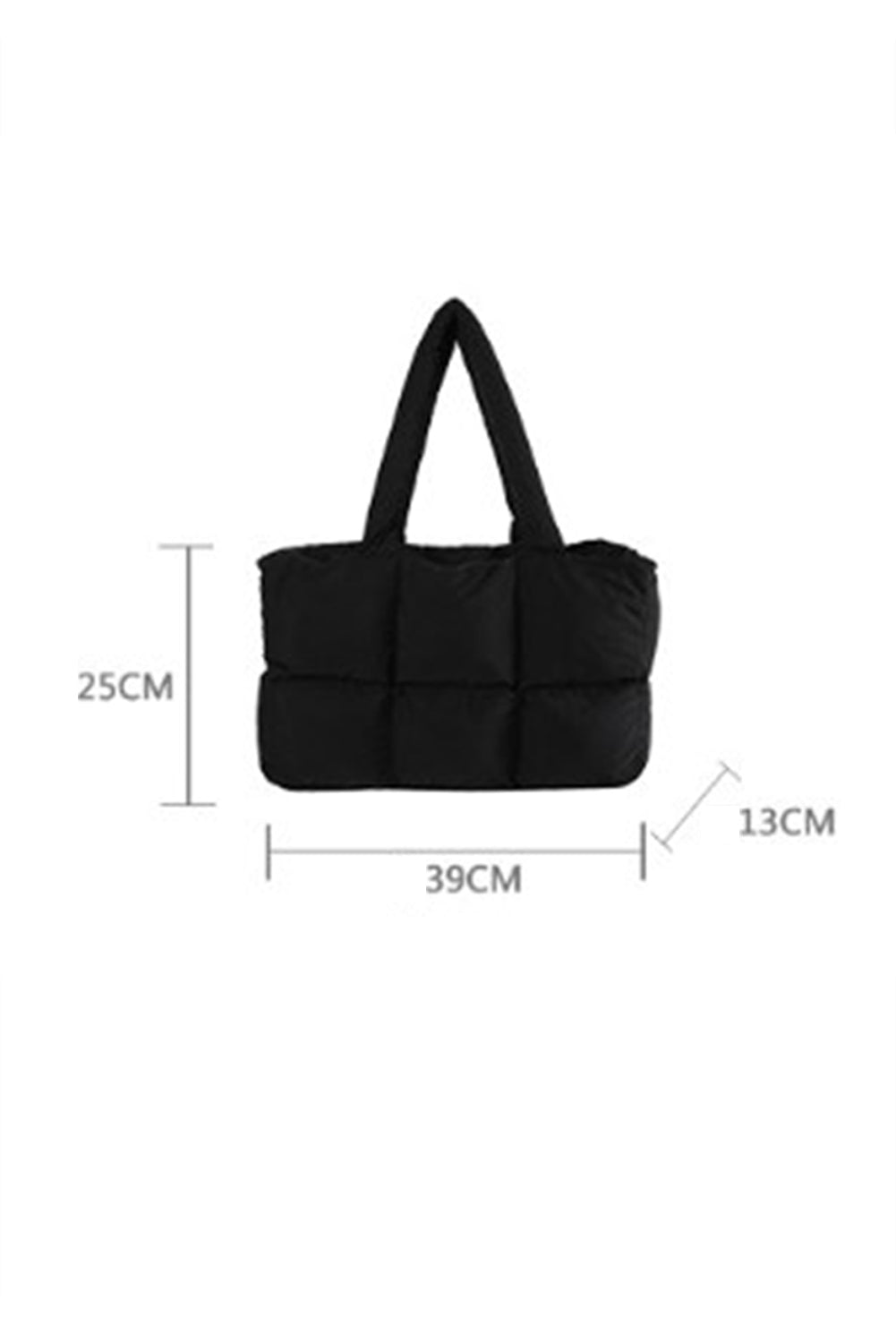 Quilted Puffy Zipped Tote Bag