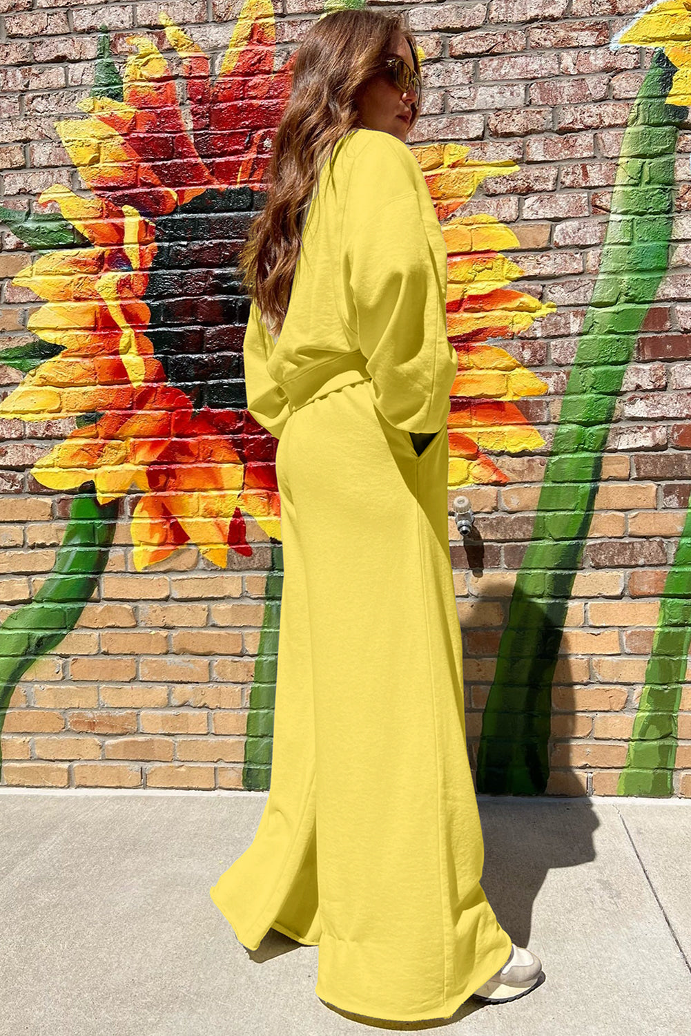Crop Pullover and Wide Leg Pants Set