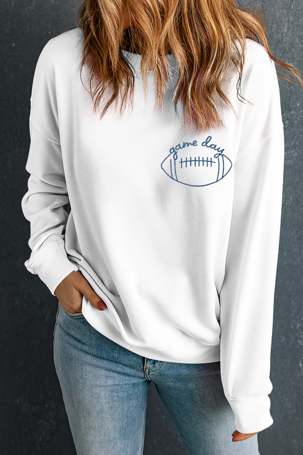 Gameday Football Embroidered Sweatshirt