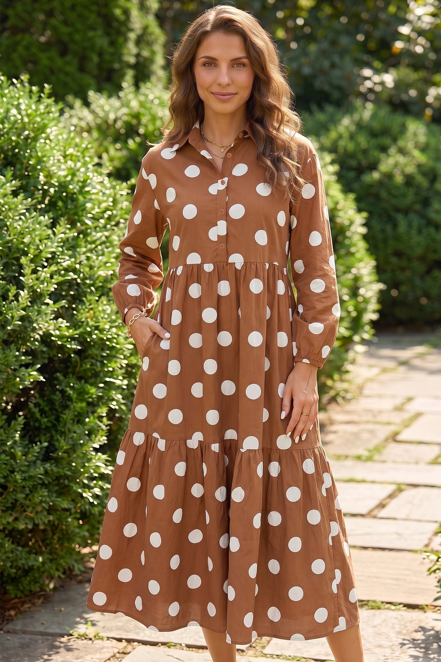 Brown Polka Dot Dress