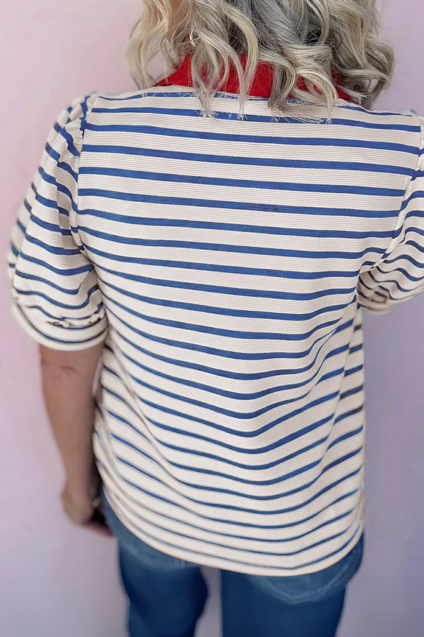 Striped Puff Sleeve Top