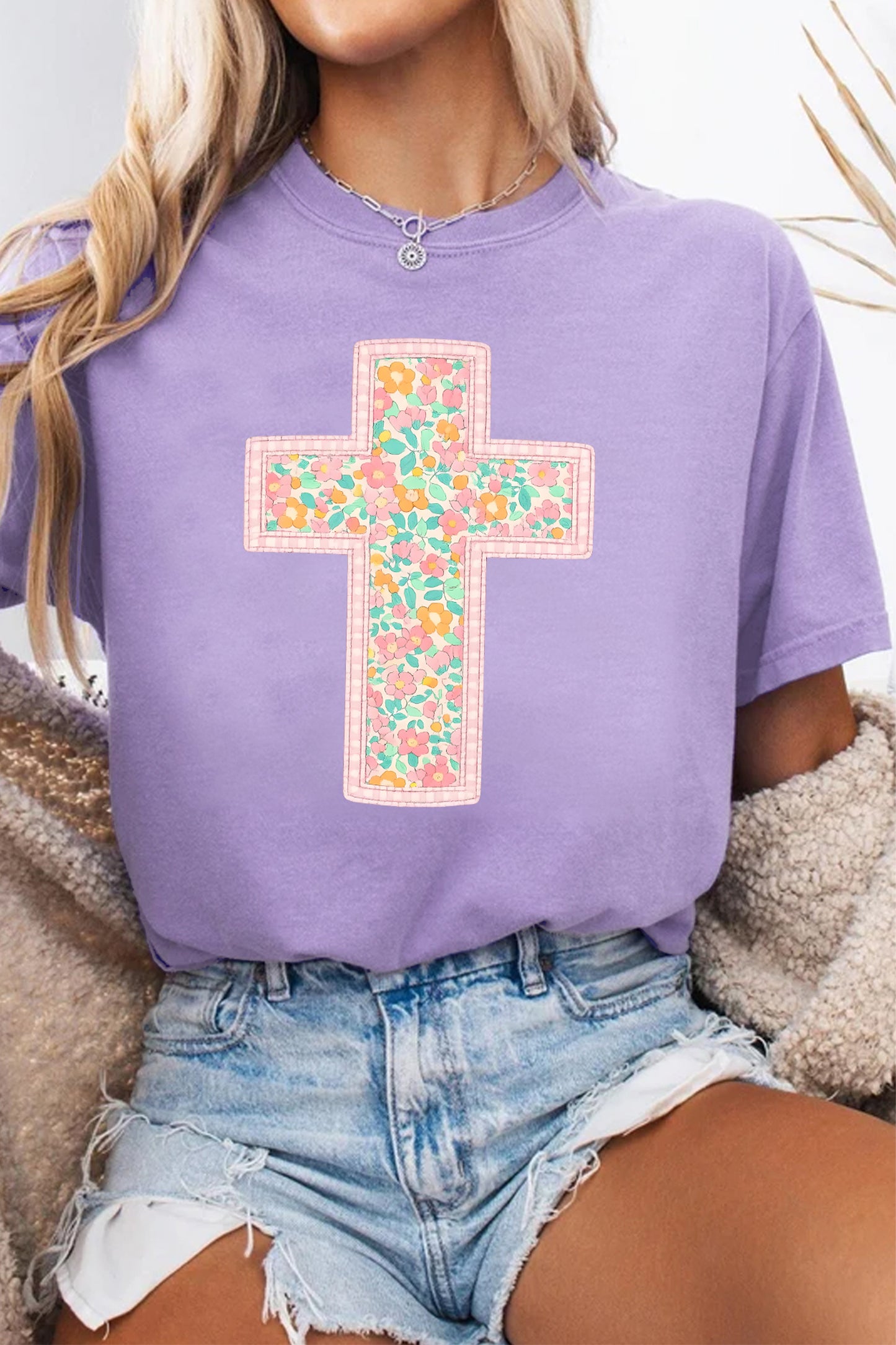 Floral Cross Easter Tee