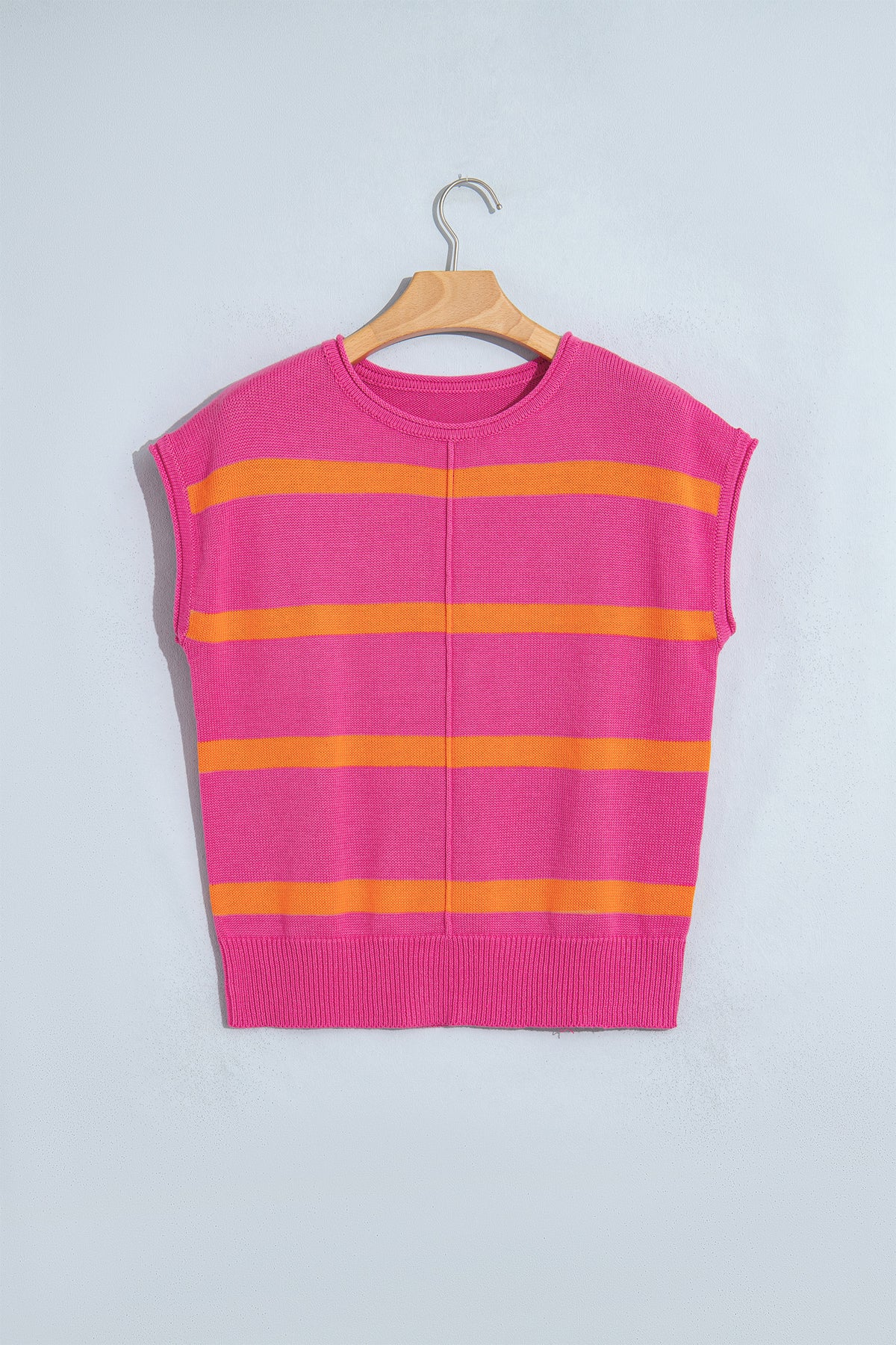 Western Stripe Short Sleeve Sweater