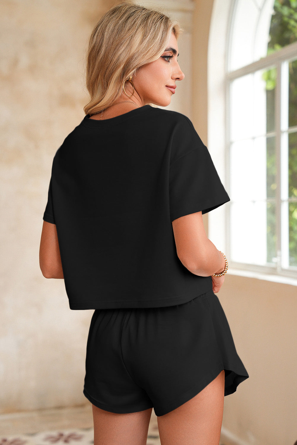 Cropped Tee and Ruffle Skort Set