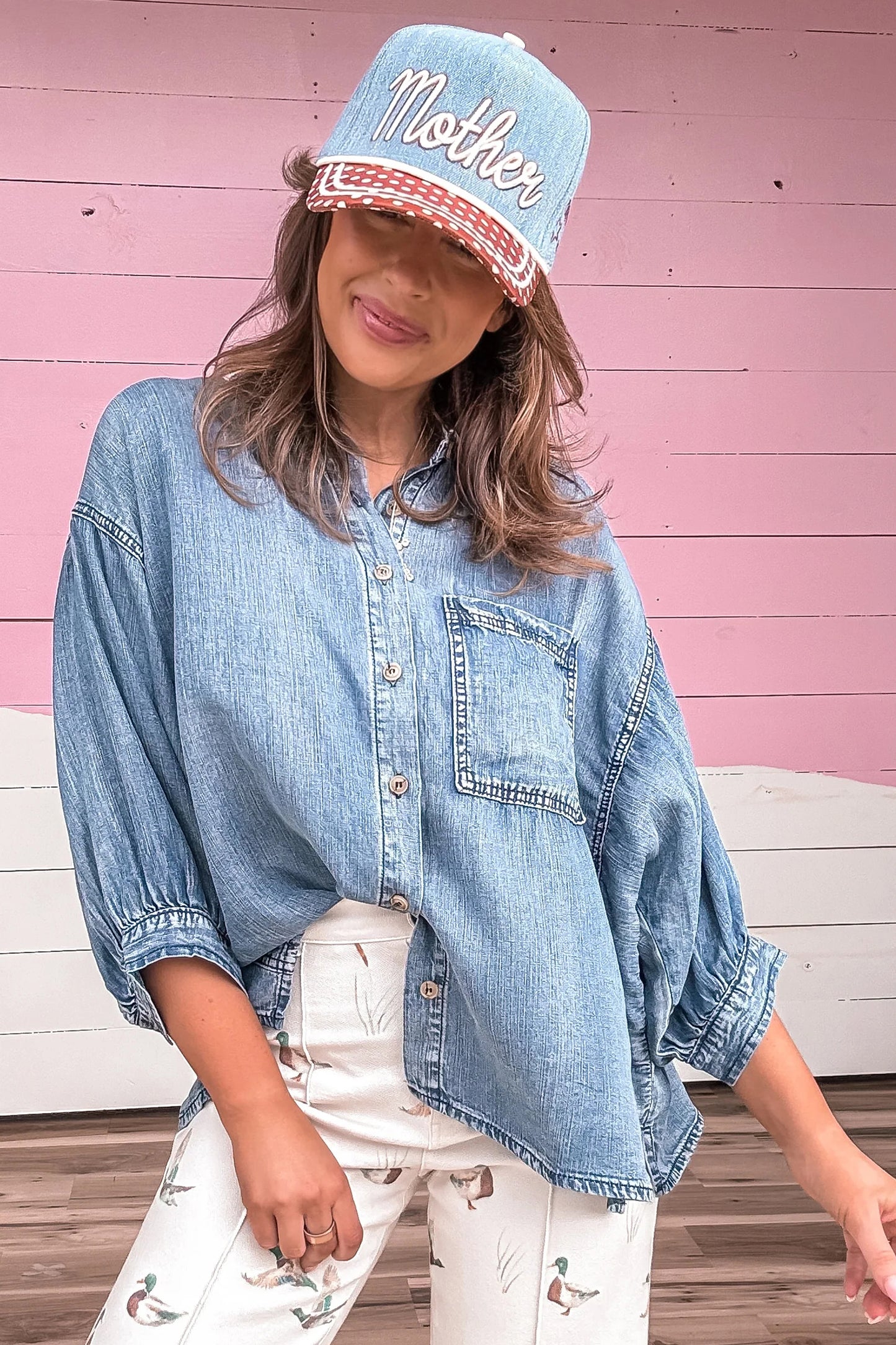 Three Quarter Denim Shirt