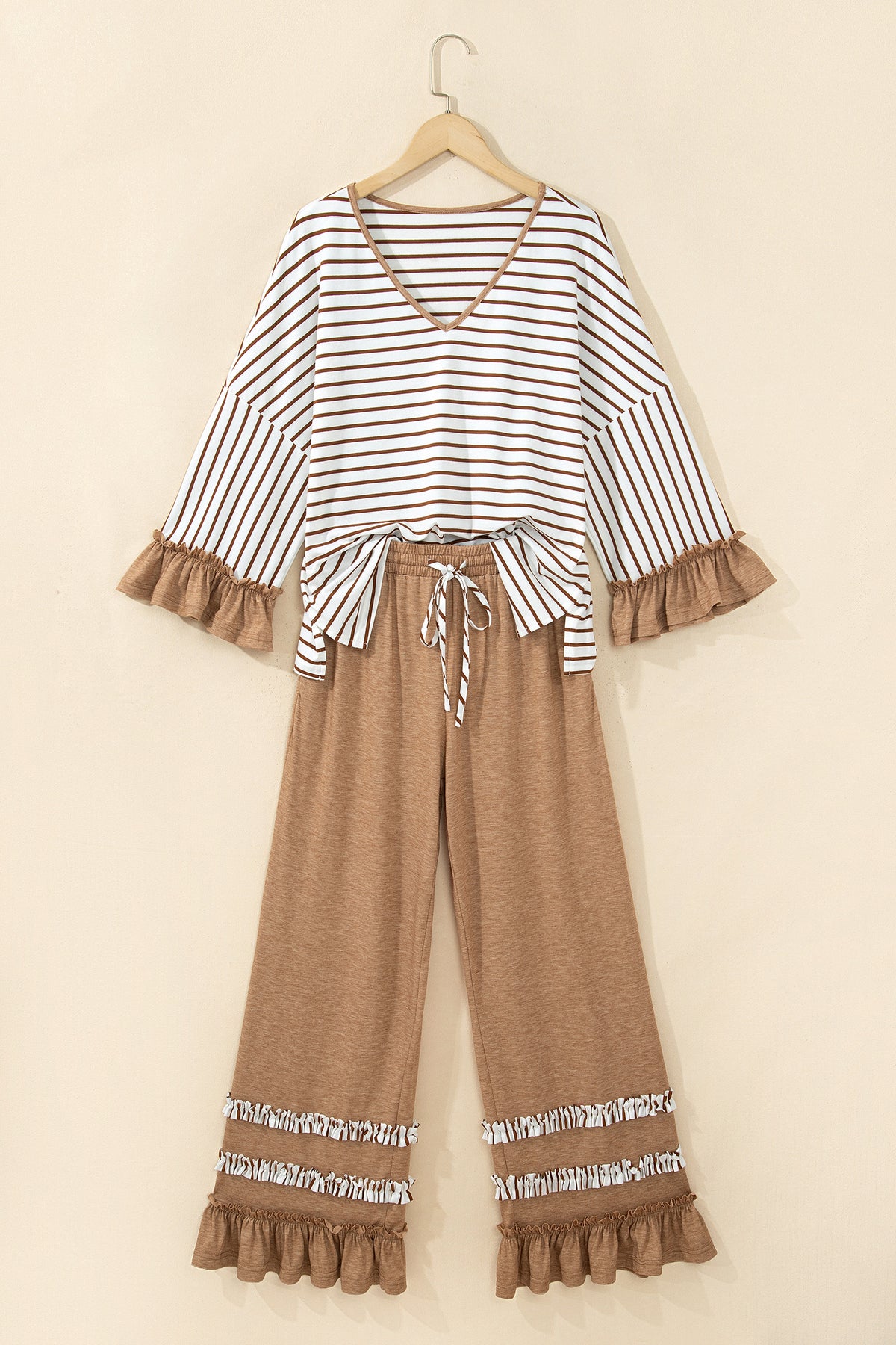 Ruffle Trim Top and Pants Set