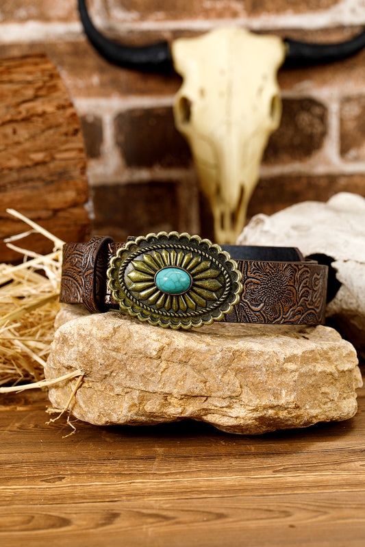 Turquoise Vegan Leather Belt