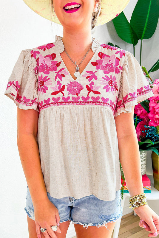 Floral Embroidered Top