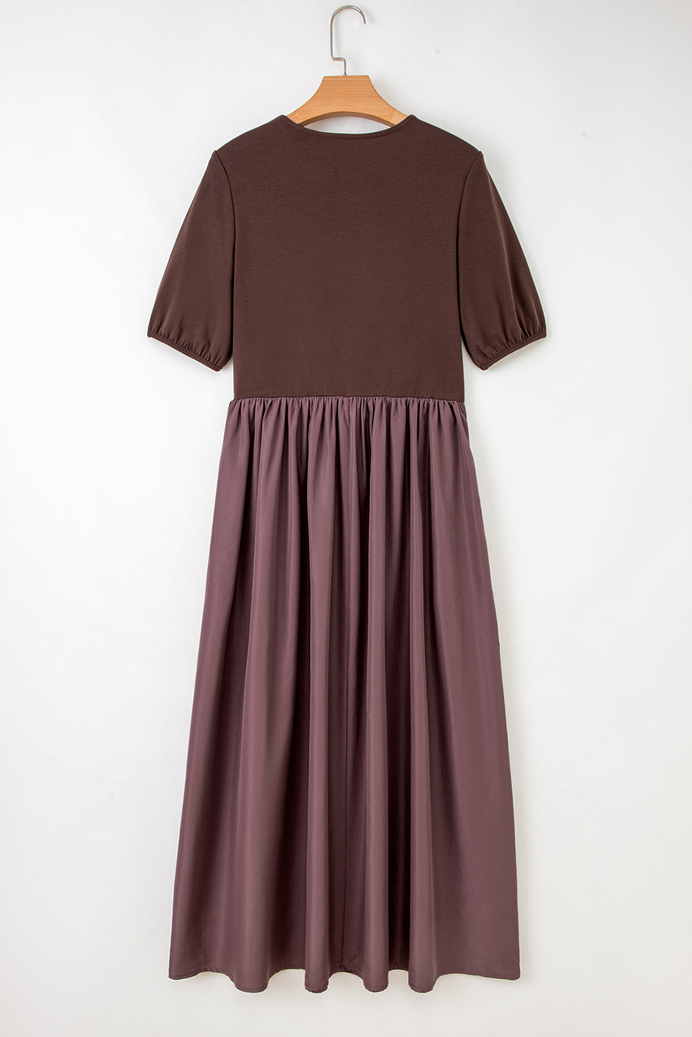 Mixed Material Midi Dress