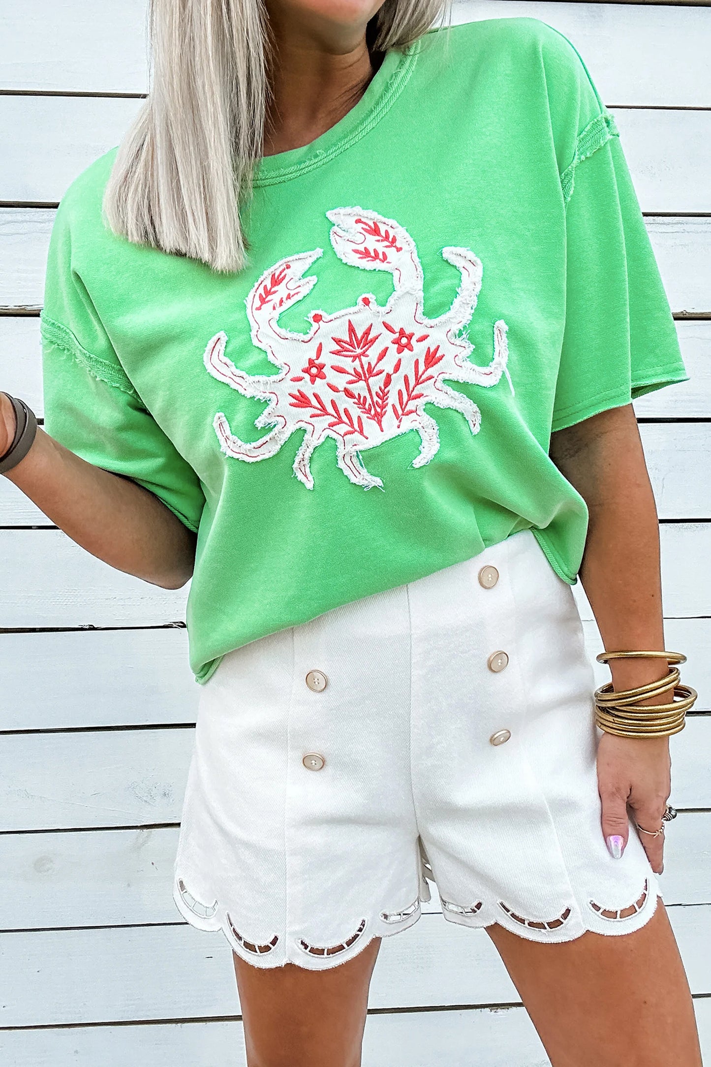 Bright Crab Embroidered Tee
