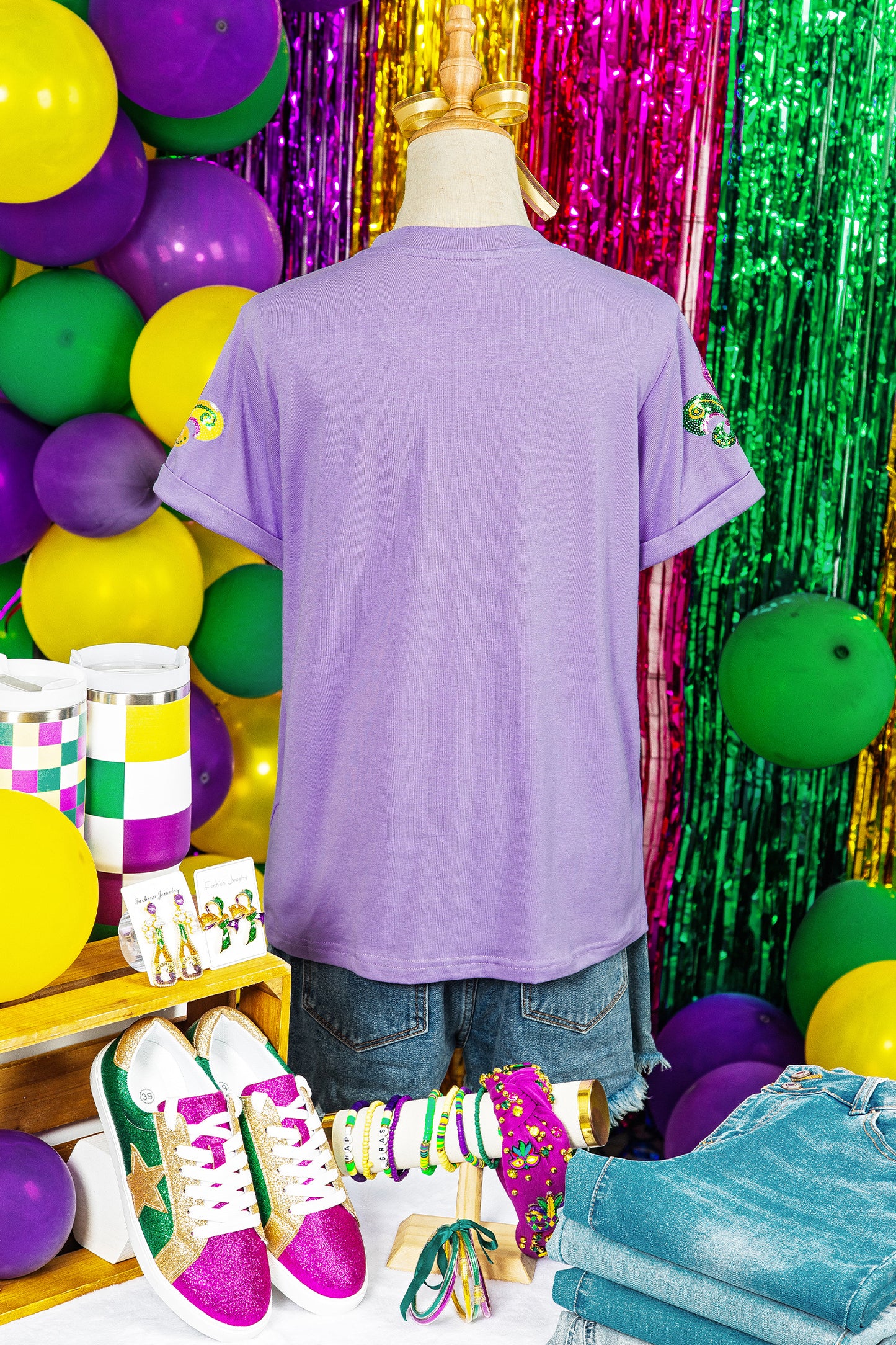 Sequin Mardi Gras Tee