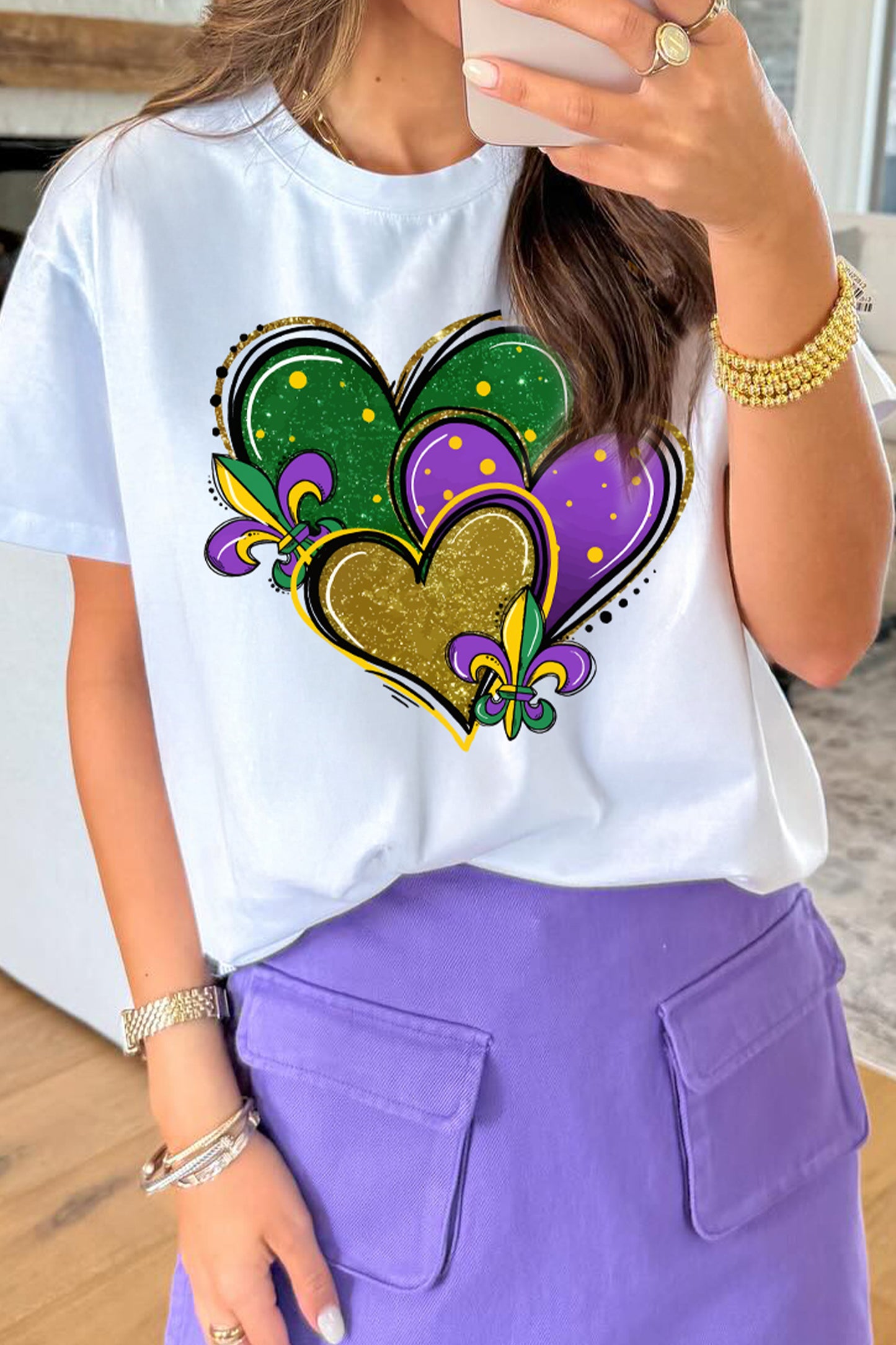 Mardi Gras Heart Tee