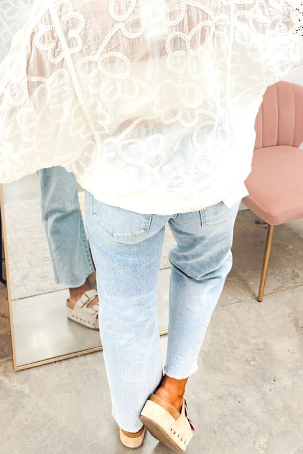 Sequin Christmas Tree Ankle Jeans