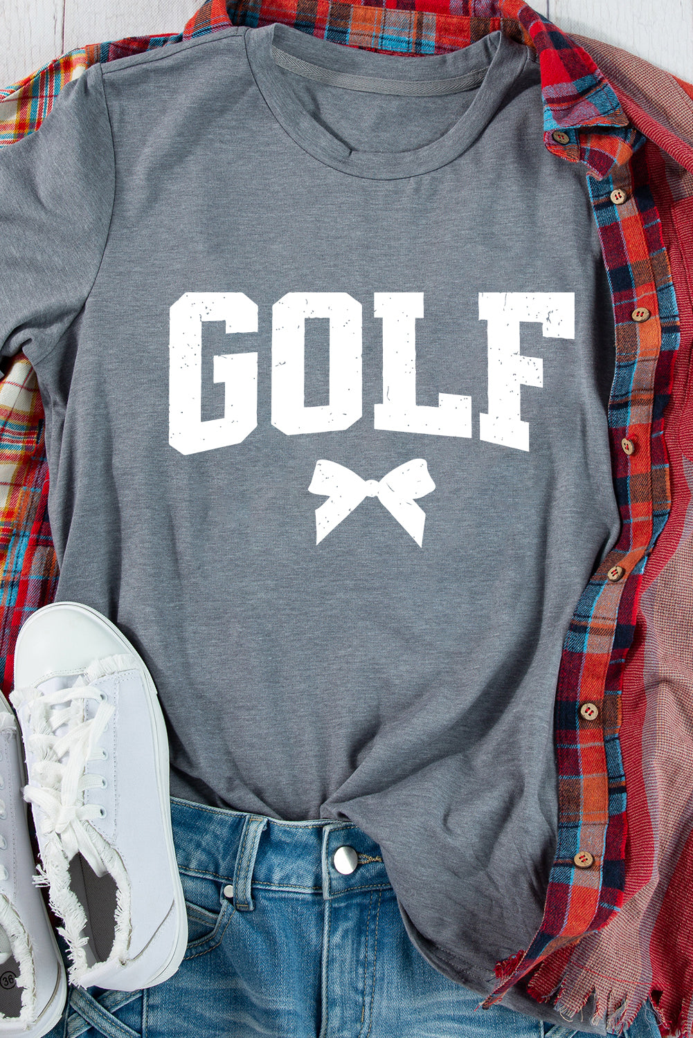 Gray Vintage Golf T Shirt