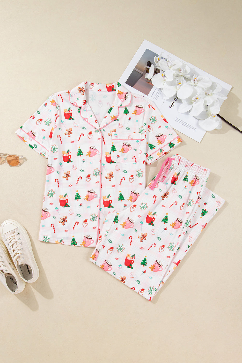 Pink Christmas Spirit  Pajama Set
